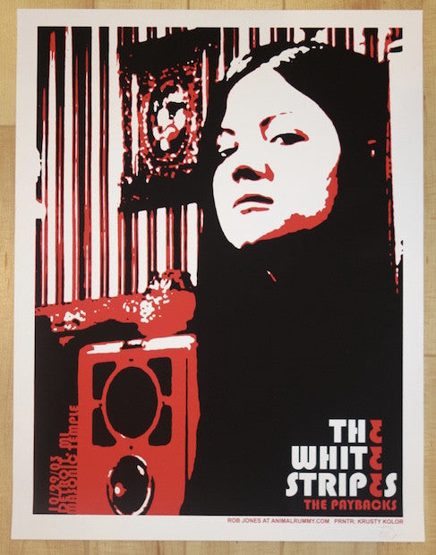 2003 The White Stripes - Detroit II Silkscreen Concert Poster by Rob Jones