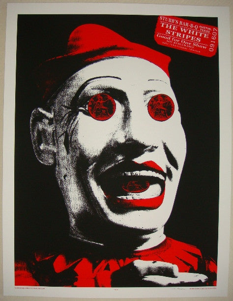 2007 The White Stripes - Austin Silkscreen Concert Poster by Rob Jones