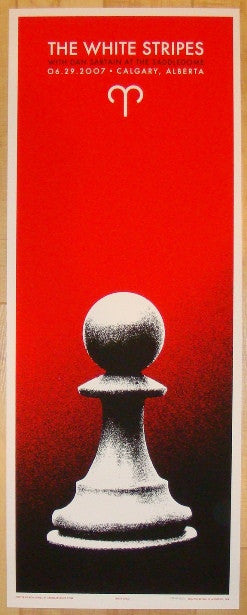 2007 The White Stripes - Calgary Silkscreen Concert Poster by Rob Jones