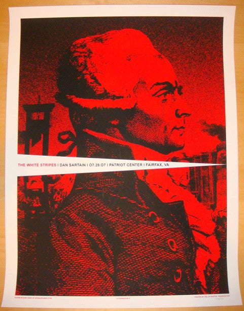 2007 The White Stripes - Fairfax Silkscreen Concert Poster by Rob Jones