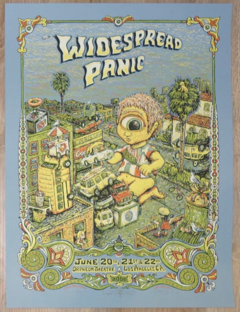 2008 Widespread Panic - Los Angeles Silkscreen Concert Poster by Marq Spusta