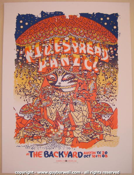 2008 Widespread Panic - Austin Silkscreen Concert Poster by Guy Burwell