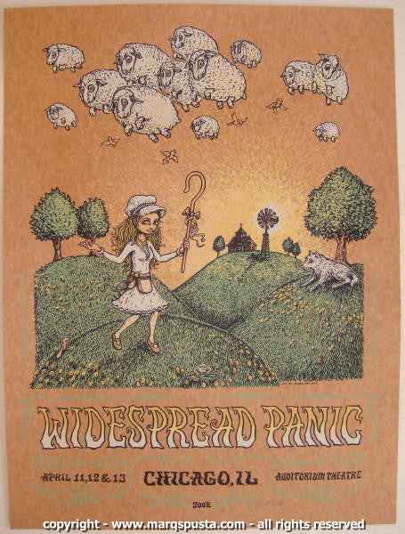 2008 Widespread Panic - Chicago Silkscreen Concert Poster by Marq Spusta