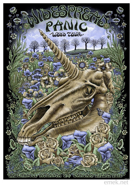 2012 Widespread Panic - Atlanta Silkscreen Concert Poster by Emek