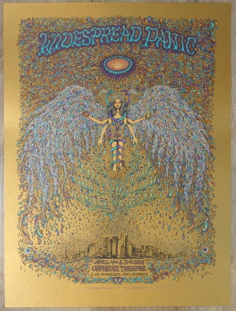 2014 Widespread Panic - Los Angeles Old Gold Variant Concert Poster by Marq Spusta