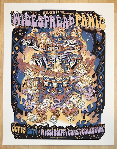 2014 Widespread Panic - Biloxi Silkscreen Concert Poster by Guy Burwell