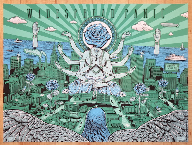 2014 Widespread Panic - Cleveland Green Variant Concert Poster by Darin Shock