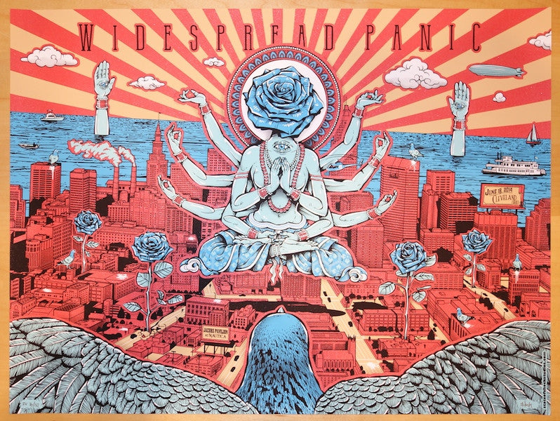 2014 Widespread Panic - Cleveland Red Variant Concert Poster by Darin Shock