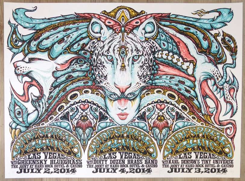 2014 Widespread Panic - Las Vegas Uncut Silkscreen Concert Poster by Jeff Wood