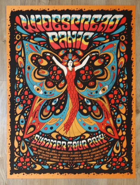 2014 Widespread Panic - Summer Tour Metallic Orange Variant Concert Poster by Nate Duval