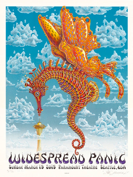 2015 Widespread Panic - Seattle Silkscreen Concert Poster by Emek