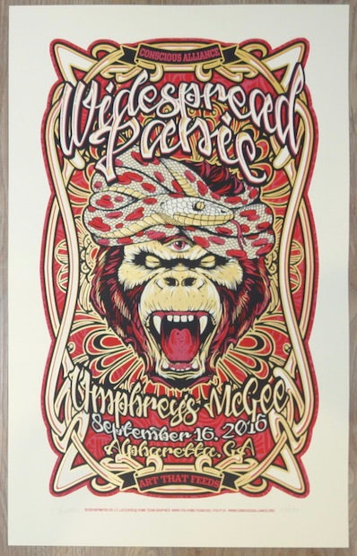 2016 Widespread Panic - Alpharetta Silkscreen Concert Poster by JT Lucchesi
