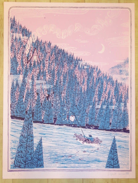 2016 Widespread Panic - Tahoe Pink Variant Silkscreen Concert Poster by Leslie Herman