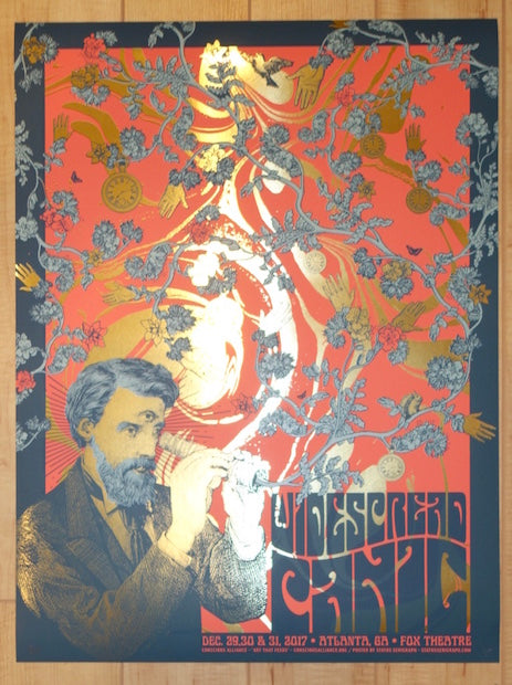 2017 Widespread Panic - Atlanta NYE Gold Foil Concert Poster by Status Serigraph