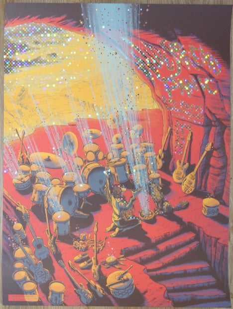 2017 Widespread Panic - Red Rocks Dotted Foil Variant Concert Poster by James Flames