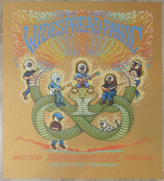 2018 Widespread Panic - Red Rocks Brown Variant Concert Poster by Marq ...