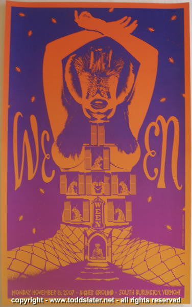2007 Ween - Burlington Silkscreen Concert Poster by Todd Slater