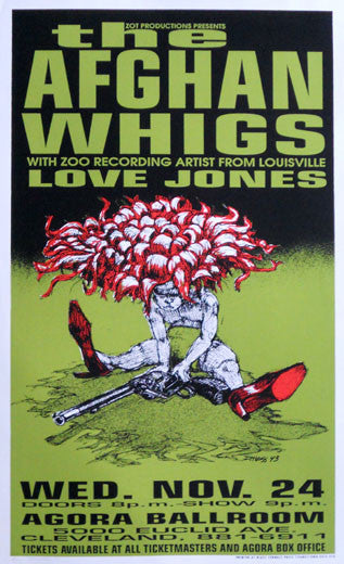1993 Afghan Whigs - Cleveland Silkscreen Concert Poster by Derek Hess (93-02)