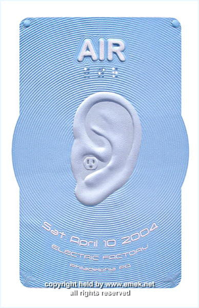 2004 Air - Philadelphia Embossed Silkscreen Concert Poster by Emek