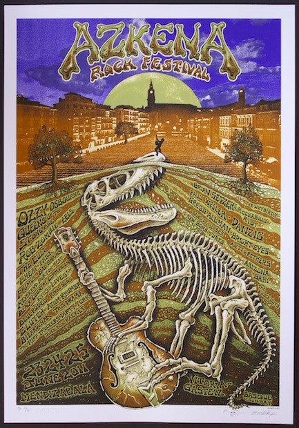 2011 Azkena Rock Festival - Silkscreen Concert Poster by Emek