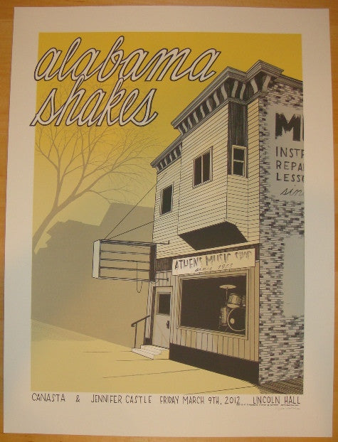 2012 Alabama Shakes - Chicago Silkscreen Concert Poster by Justin Santora