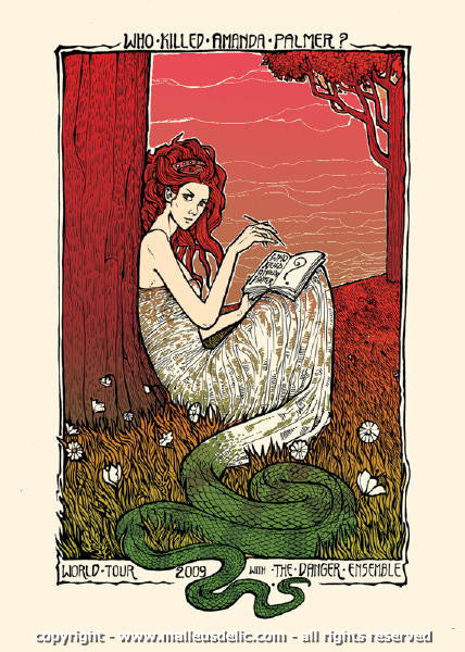 2009 Amanda Palmer - Tour Silkscreen Concert Poster by Malleus