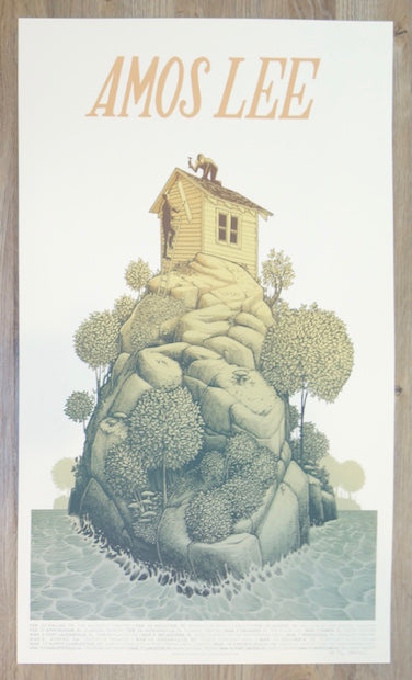 2017 Amos Lee - Spring Tour Silkscreen Concert Poster by Justin Santora