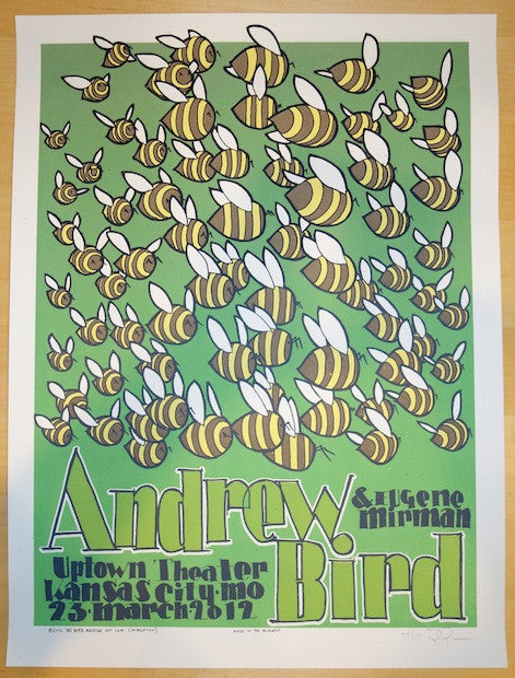 2012 Andrew Bird - Kansas City Silkscreen Concert Poster by Jay Ryan