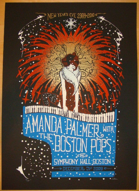 2009 Amanda Palmer - NYE Boston Silkscreen Concert Poster by Malleus