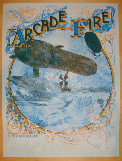 2005 Arcade Fire - Winter Tour Silkscreen Concert Poster by Burlesque