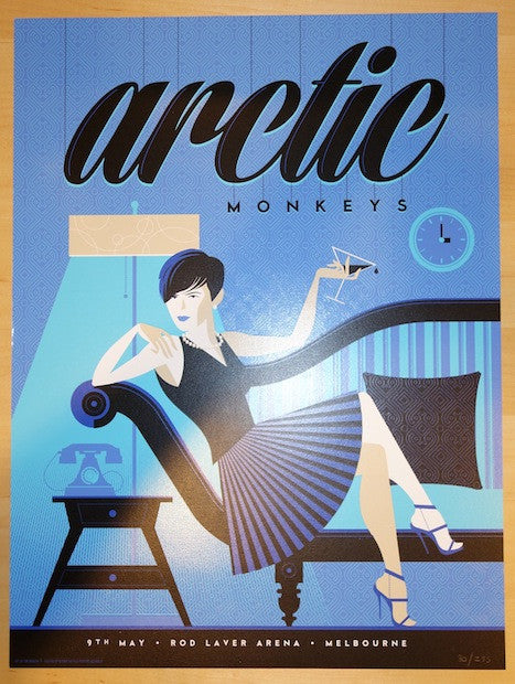 2014 Arctic Monkeys - Melbourne Silkscreen Concert Poster by Tom Whalen