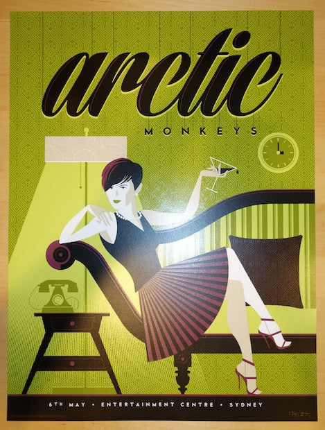 2014 Arctic Monkeys - Sydney Silkscreen Concert Poster by Tom Whalen