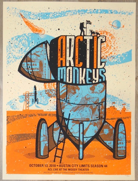 2018 Arctic Monkeys - Austin Silkscreen Concert Poster by Andy Vastagh