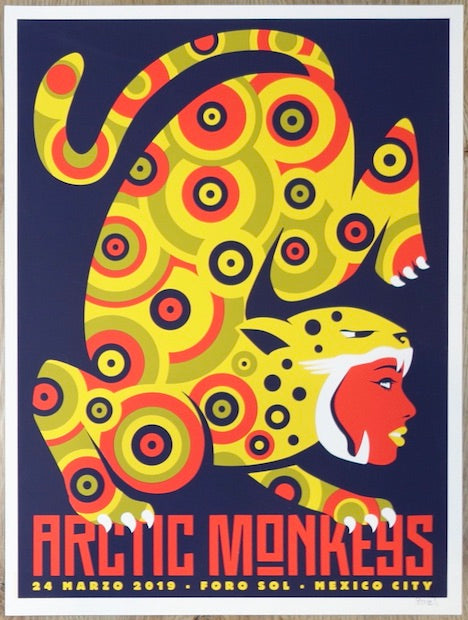 2019 Arctic Monkeys - Mexico City Silkscreen Concert Poster by Dan Stiles