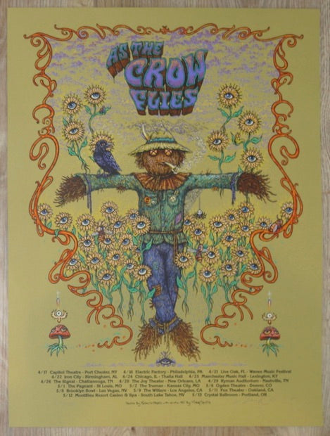 2018 As The Crow Flies - U.S. Tour AE Silkscreen Concert Poster by Marq Spusta