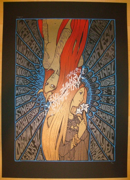 2011 Asymetrical Festival - Wroclaw Silkscreen Concert Poster by Malleus