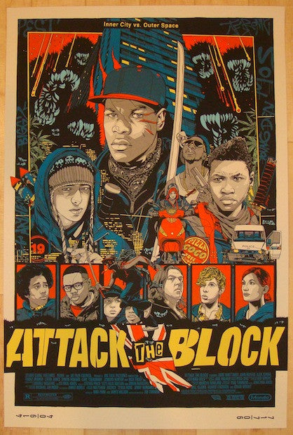2013 "Attack The Block" - Silkscreen Movie Poster by Tyler Stout