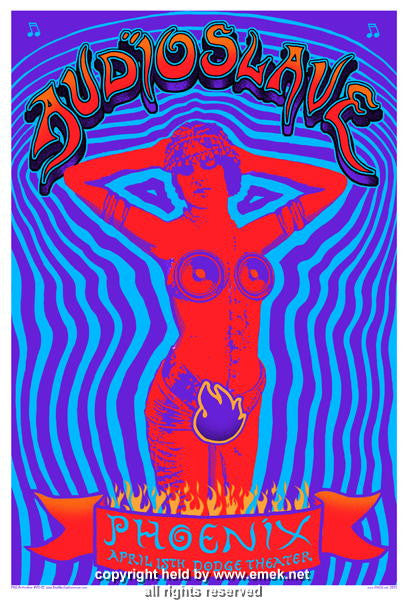 2005 Audioslave - Phoenix Silkscreen Concert Poster by Emek