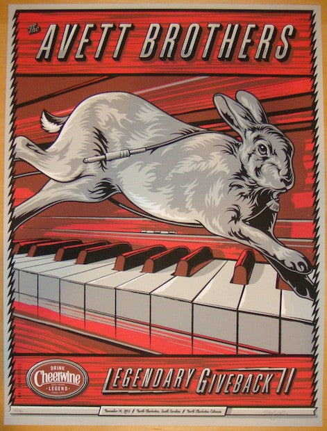 2013 The Avett Brothers - Charleston Silkscreen Concert Poster by Charles Crisler