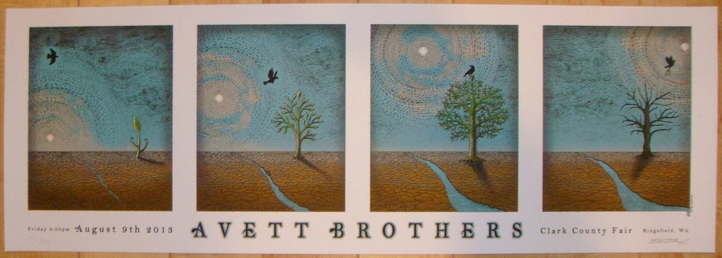 2013 The Avett Brothers - Ridgefield Silkscreen Concert Poster by Emek