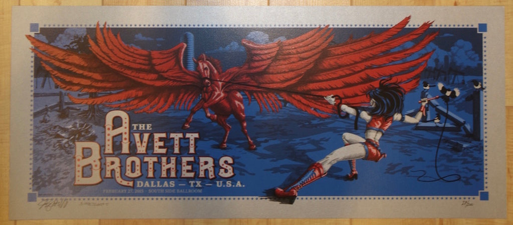 2015 The Avett Brothers - Dallas I Silkscreen Concert Poster by Moctezuma