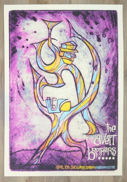 2015 The Avett Brothers - Kalamazoo Silkscreen Concert Poster by Brad Klausen