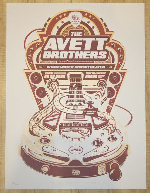 2015 The Avett Brothers - New Braunfels I Silkscreen Concert Poster by Arcamone