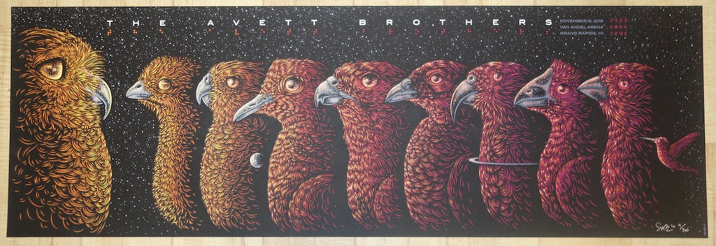 2016 The Avett Brothers - Grand Rapids Silkscreen Concert Poster by Todd Slater