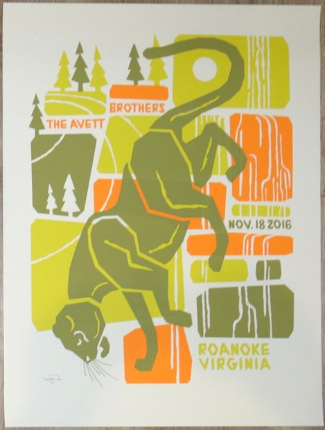 2016 The Avett Brothers - Roanoke Silkscreen Concert Poster by Furturtle