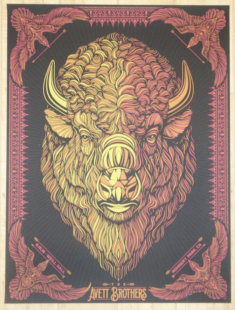 2016 The Avett Brothers - Rohnert Park Silkscreen Concert Poster by Todd Slater