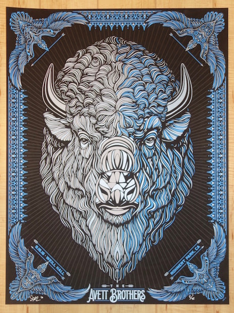 2016 The Avett Brothers - Rohnert Park Blue Variant Concert Poster by Todd Slater