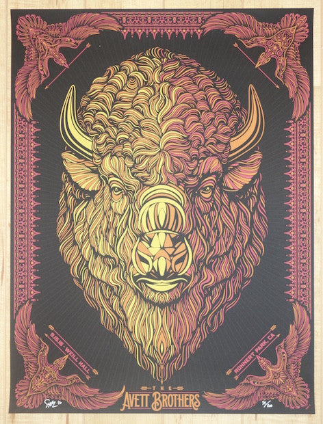 2016 The Avett Brothers - Rohnert Park AE Silkscreen Concert Poster by Todd Slater