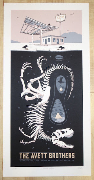 2016 The Avett Brothers - SXSW Austin Silkscreen Concert Poster by Charles Crisler