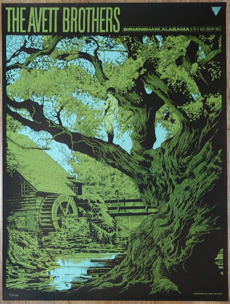 2017 The Avett Brothers - Birmingham Silkscreen Concert Poster by Ken Taylor